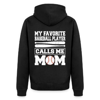 Baseball Baseball Player Baseball Team - Unisex Premium Organic Zip Hoodie - black - Back - Nico (187cm)