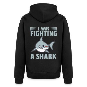 Great White Shark Hammer Shark - Unisex Premium Organic Zip Hoodie - black - Back - Nico (187cm)