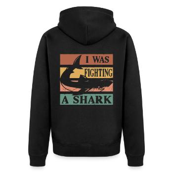 Great White Shark Hammer Shark - Unisex Premium Organic Zip Hoodie - black - Back - Nico (187cm)