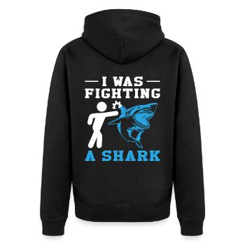 Great White Shark Hammer Shark - Unisex Premium Organic Zip Hoodie - black - Back - Nico (187cm)