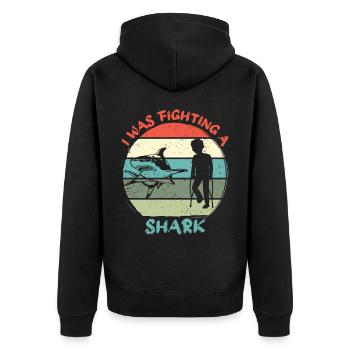 Great White Shark Hammer Shark - Unisex Premium Organic Zip Hoodie - black - Back - Nico (187cm)