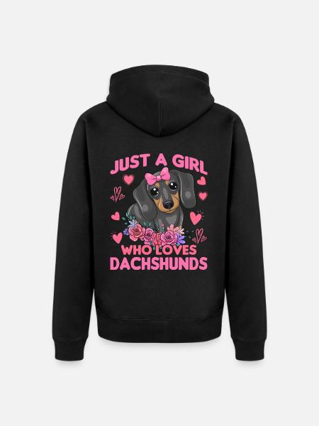 Dachshund Rough-haired Dachshund - Unisex Premium Organic Zip Hoodie - black