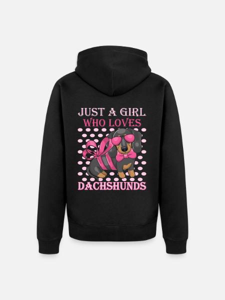Dachshund Rough-haired Dachshund - Unisex Premium Organic Zip Hoodie - black