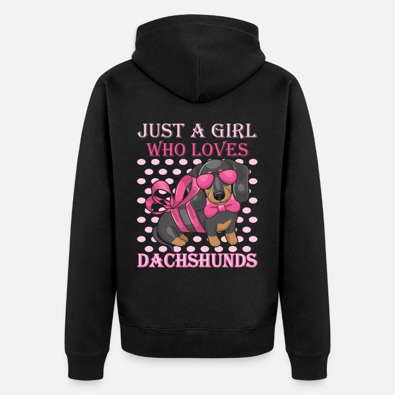 Teckel à poil rugueux - Veste à capuche bio Premium Unisexe - noir