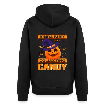 Halloween Party Kostüm Kinder Süßes Geschenk - Unisex Premium Bio Zip Hoodie - Schwarz - Hinten - Nico (187cm)