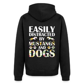 Chiens Chevaux Pitbull Buldogge Terrier - Veste à capuche bio Premium Unisexe - noir - Dos - Nico (187cm)