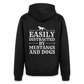 Chiens Chevaux Pitbull Buldogge Terrier - Veste à capuche bio Premium Unisexe - noir - Dos - Nico (187cm)