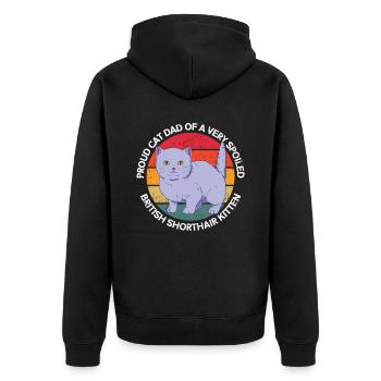 British Shorthair Dad Cats Cadeau - Veste à capuche bio Premium Unisexe - noir - Dos - Nico (187cm)
