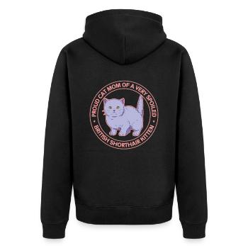 British Shorthair Mom Cadeau British Shorthair - Veste à capuche bio Premium Unisexe - noir - Dos - Nico (187cm)