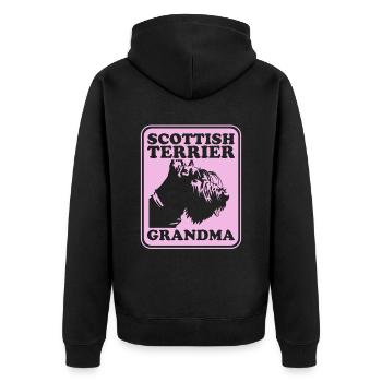 Scottish Terrier Grandma Dog Owner Cadeau - Veste à capuche bio Premium Unisexe - noir - Dos - Nico (187cm)