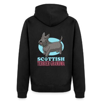 Scottish Terrier Grandma Dog Owner Cadeau - Veste à capuche bio Premium Unisexe - noir - Dos - Nico (187cm)
