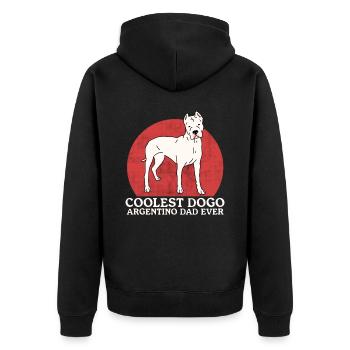 Dogo Argentino Papa Chien Propriétaire Cadeau - Veste à capuche bio Premium Unisexe - noir - Dos - Nico (187cm)