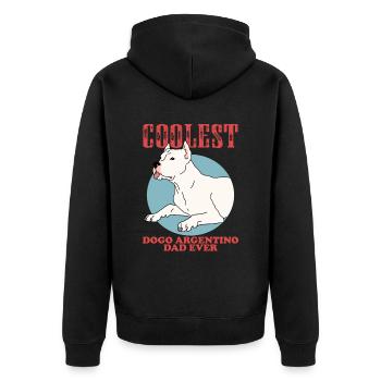 Dogo Argentino Papa Chien Propriétaire Chien Cadeau - Veste à capuche bio Premium Unisexe - noir - Dos - Nico (187cm)
