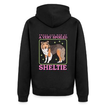 Sheltie Maman | Shetland Sheepdog Dog Cadeau - Veste à capuche bio Premium Unisexe - noir - Dos - Nico (187cm)