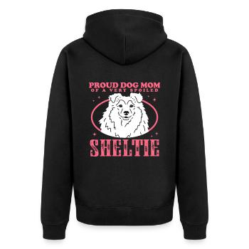Sheltie Maman Shetland Sheepdog Dog Cadeau - Veste à capuche bio Premium Unisexe - noir - Dos - Nico (187cm)