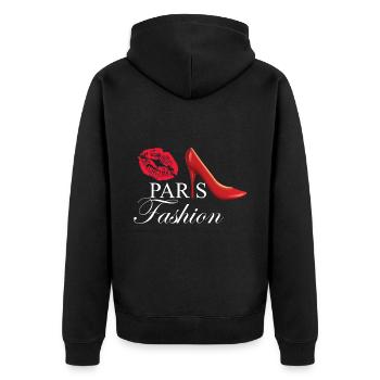 Paris Mode Kussmund France - Veste à capuche bio Premium Unisexe - noir - Dos - Nico (187cm)