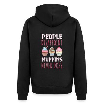 Muffins never disappoint sweet pastries - Unisex Premium Organic Zip Hoodie - black - Back - Nico (187cm)