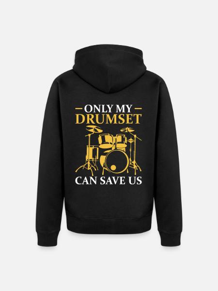 Drummer Drumsticks Drums Musicians - Unisex Premium Organic Zip Hoodie - black