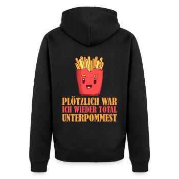 Pommes Frites Pommes Liebhaber Fast Food - Unisex Premium Bio Zip Hoodie - Schwarz - Hinten - Nico (187cm)