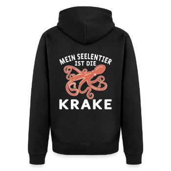 Meeresbiologe Kraken Meeresforscher Oktopus - Unisex Premium Bio Zip Hoodie - Schwarz - Hinten - Nico (187cm)