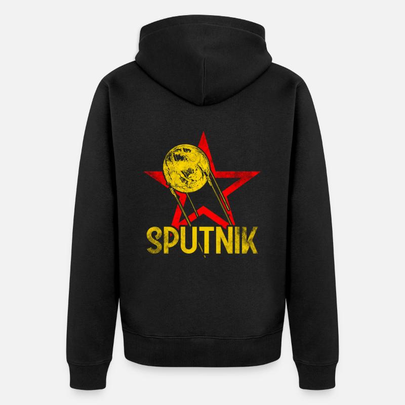 Sputnik 1 Satellit - Unisex Premium Bio Zip Hoodie - Schwarz