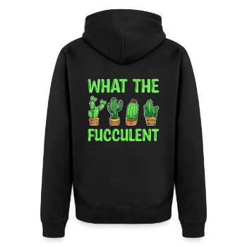 What The Fucculent - Fleur de sucre de cactus occidental - Veste à capuche bio Premium Unisexe - noir - Dos - Nico (187cm)