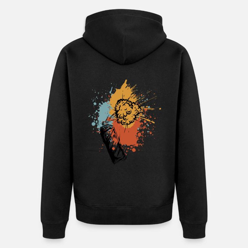 Spraydose Graffiti - Unisex Premium Bio Zip Hoodie - Schwarz