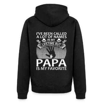Père Enfant Fête des Pères Papa Cadeau - Veste à capuche bio Premium Unisexe - noir - Dos - Nico (187cm)