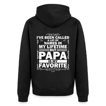 Père Enfant Fête des Pères Papa Cadeau - Veste à capuche bio Premium Unisexe - noir - Dos - Nico (187cm)