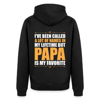 Père Enfant Fête des Pères Papa Cadeau - Veste à capuche bio Premium Unisexe - noir - Dos - Nico (187cm)