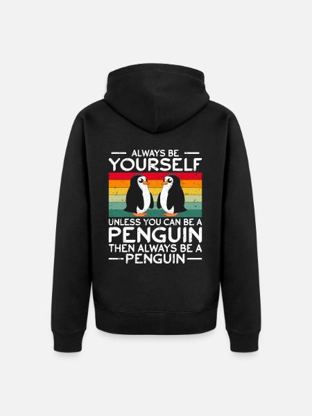 Pingvin pingvin pingvin elskere - Premium økologisk unisex-hættejakke - sort