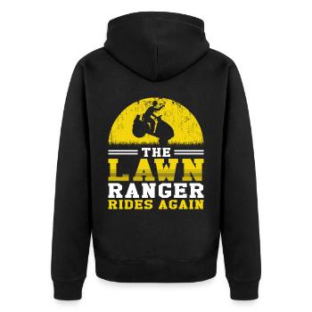 Gärtner Landschaftsbau Gartenbau Rasenmäher - Unisex Premium Bio Zip Hoodie - Schwarz - Hinten - Nico (187cm)