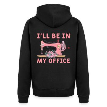 Schneiderin Schneider Nähmaschiene - Unisex Premium Bio Zip Hoodie - Schwarz - Hinten - Nico (187cm)
