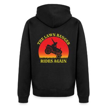 Gardener Landscaping Horticulture Lawn Mower - Unisex Premium Organic Zip Hoodie - black - Back - Nico (187cm)