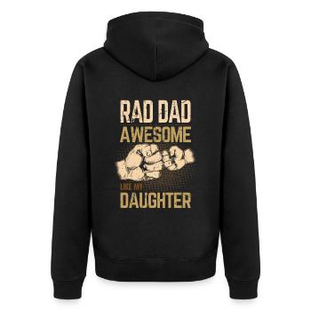 Rad Dad - Génial comme ma fille - Fist Bump - Veste à capuche bio Premium Unisexe - noir - Dos - Nico (187cm)