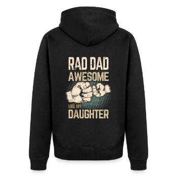 Rad Dad - Génial comme ma fille - Fist Bump - Veste à capuche bio Premium Unisexe - noir - Dos - Nico (187cm)