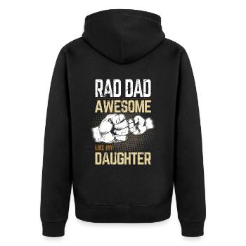 Rad Dad - Génial comme ma fille - Fist Bump - Veste à capuche bio Premium Unisexe - noir - Dos - Nico (187cm)