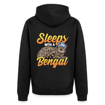 Chat Bengale Chat Chat Amoureux des chats - Veste à capuche bio Premium Unisexe - noir - Dos - Nico (187cm)