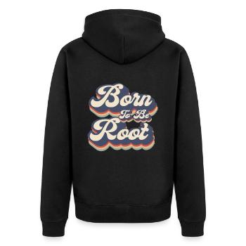 Linux Retro Born To Be Root pour les nerds - Veste à capuche bio Premium Unisexe - noir - Dos - Nico (187cm)