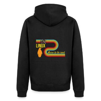 Né pour être Root Linux Nerd Geek Coding - Veste à capuche bio Premium Unisexe - noir - Dos - Nico (187cm)