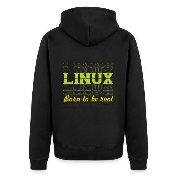 Linux Retro Vintage né pour être root pour les nerds - Veste à capuche bio Premium Unisexe - noir - Dos - Nico (187cm)