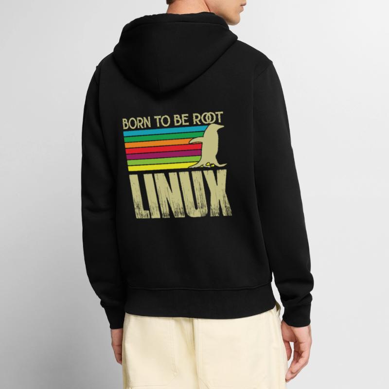 Linux Born to be root Admin Linux Unisex Premium Organic Zip Hoodie