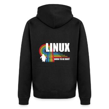 Né pour être Root Penguin Linux Nerd Coding Geek - Veste à capuche bio Premium Unisexe - noir - Dos - Nico (187cm)