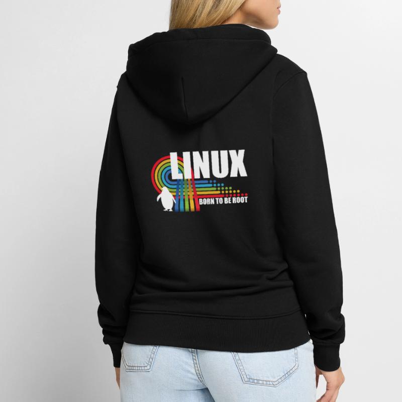 Born To Be Root Penguin Linux Nerd Coding Geek Unisex Premium Organic Zip Hoodie
