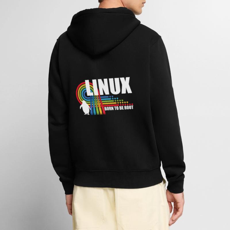 Born To Be Root Penguin Linux Nerd Coding Geek Unisex Premium Organic Zip Hoodie