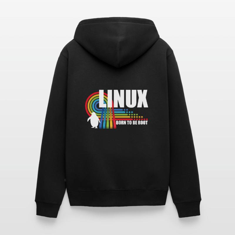 Born To Be Root Penguin Linux Nerd Coding Geek Unisex Premium Organic Zip Hoodie