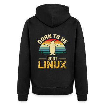 Né pour être Root Linux Nerd Admin Geek - Veste à capuche bio Premium Unisexe - noir - Dos - Nico (187cm)