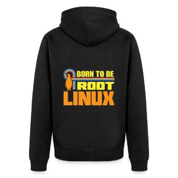 Linux Born To Be Root Nerd zum Coding Geek - Veste à capuche bio Premium Unisexe - noir - Dos - Nico (187cm)