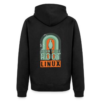 Né pour être Root Retro Linux Nerd Coding Geek - Veste à capuche bio Premium Unisexe - noir - Dos - Nico (187cm)
