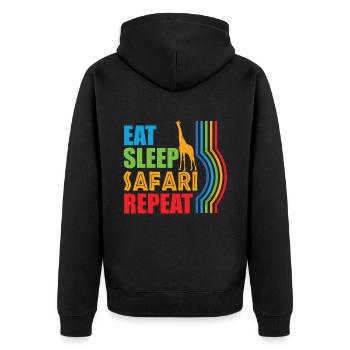 Manger Sleep Safari Répéter Afrique Girafe - Veste à capuche bio Premium Unisexe - noir - Dos - Nico (187cm)